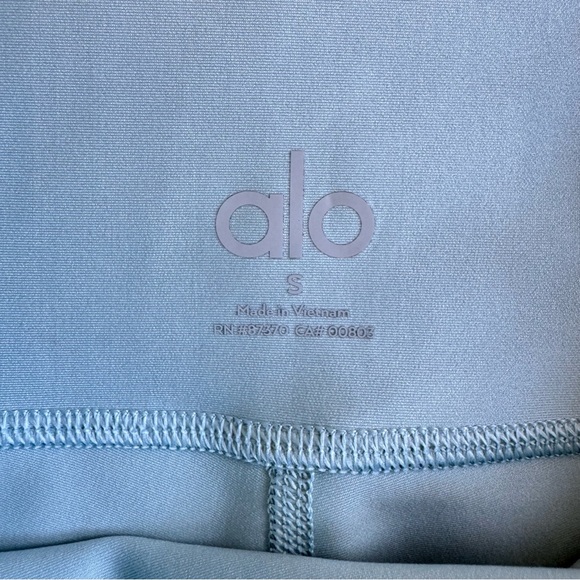 Alo Yoga High-Waist Airlift Legging and Airlift Intrigue Bra in Chalk Blue - Picture 8 of 12